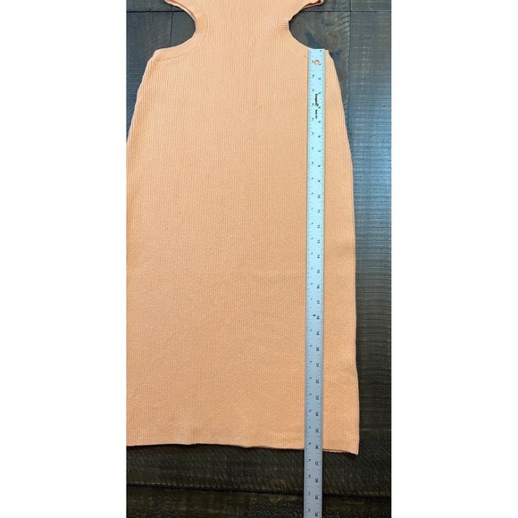 Abercrombie and Fitch Elevated Knit Cut Out Midi Dress, Orange, Size M - Picture 8 of 13